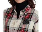 Nwt Ralph Lauren Cream/red Tartan Plaid Beaded Bullion Patch Logo Blouse 1X Nice. Fixed Price $64.99.