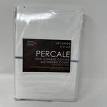 Melange Home Single Stripe Embroidered Cotton Euro Sham Pair White Bay Blue. Fixed Price $22.00.