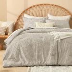 King Size Comforter Set Oatmeal, 3 Piece Tan Boho Shabby Chic Bedding, 104X90IN. Fixed Price $51.59.