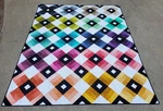 New Moda Ombre Lattice Pieced Patchwork Twin Quilt 68" X 86" Rainbow Gold Dots. Fixed Price $344.31.