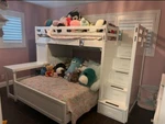 Rooms To Go Ivy League 2.0 White Queen/full Bunk Bed With Stairs. Fixed Price $2000.00.