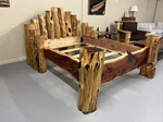 Cedar Log Queen Bed With Live Edge Frame. Fixed Price $4999.00.