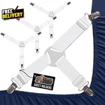 Pending Bed Sheet Holders Adjustable Elastic Fasteners With Metal Clips...... Fixed Price $19.99.