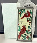 Joan Baker 2000 "cardinal" Art Panel 10" 4.75" Stained Glass Suncatcher Framed. Fixed Price $39.99.