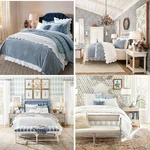 Ballard Designs Leila Floral Duvet Cover Cotton Reversible Twin Queen King. Fixed Price $129.99.