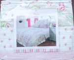Shabby Cottage Pieced Quilt Set Rose Pink Aqua, Apple Green Fabric Twin/sham. Fixed Price $49.99.