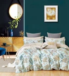 Baby Blue Paisley Cotton Bed SET:1 Duvet Cover 2 Pillow Shams Queen/king/cal. Fixed Price $59.99.