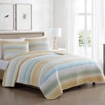 Beatrice Home Fashions Coralinn Striped 3-PIECE Quilt Set, Lightweight, All-seas. Fixed Price $110.47.