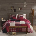 Woolrich Sunset Red Oversized King Quilt Reversible Cotton Coverlet 3 Piece. Fixed Price $118.90.