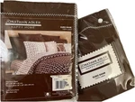 Johnathan Adler Pierre Chocolate Brown Textured Euro Shams Set Of 2 New. Fixed Price $39.99.