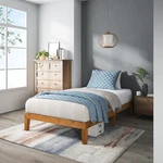 Wood Platform Bed Frame Twin Rustic Pine Solid Foundation Zinus Alexia Spring. Fixed Price $299.99.