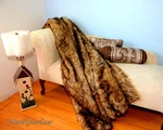 60" 72" 84" Black Tip Wolf Exotic Animal Skin Sofa Blankets Throw Mink Lining. Fixed Price $124.80.