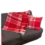 Pier 1 Lodgecore Red Plaid Wool Blend Throw Blanket & Pillow Cabin Cozy Set. Fixed Price $67.78.