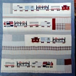 Pottery Barn Kids Union Station Train Quilt & Sham Set. Fixed Price $100.00.