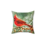 Winter Cardinal Spun Polyester Throw Pillow. Fixed Price $23.10.