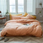 Amwan Peach Pink Color Duvet Cover Twin Solid Orange Bedding Set 100% Knitted.... Fixed Price $78.69.