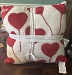 Docofil Red Heart Love Throw Pillow Set (2) Portugal 22 Square White New Soft. Fixed Price $39.99.