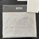 Hugo Boss Teal Classic Check Light Grey King Sheet 4 Pc Set Nip. Fixed Price $179.00.