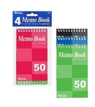 Memo Books, 50 Sheets 3"X 5" Top Bound Spiral Assorted Colors. Fixed Price $16.89.