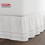 Fresh Ideas Eyelet Bed Skirt, Ruffled Design, 14 Inch Drop, Embroidered Scallope. Fixed Price $47.57.