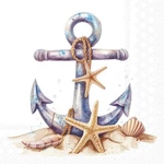 Decoupage Art Craft Napkins-cocktail Size 5" X Rusty Anchor, Nautical Design. Fixed Price $11.59.