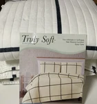 Truly Soft Everyday Kurt Windowpane Quilt Set Ivory/black, King/calking. Fixed Price $36.70.