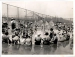 LG91 1957 Orig Warren Patriquin Photo Boston North End Pool Splash Pad Swimmers. Fixed Price $20.00.