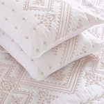 Brielle Home Cross Stitch King Set Coral. Quilt, 2 Shams, Pillow Cover. Fixed Price $70.00.