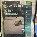 Sertapedic 5-IN-1 Ultimate Quilted Comfort & Protection Mattress Pad, Queen. Fixed Price $44.00.