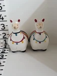 Ceramic Llama Salt And Pepper Shakers Set Colorful Design Kitchen Decor. Fixed Price $12.75.