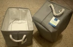 Interiors By Design Fabric Storage Baskets Set Of 2 Gray 15X10X9.5IN Handles. Fixed Price $12.00.