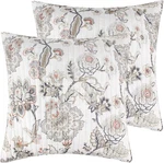 Ophelia Euro Sham Set Of - Grey, Taupe, Blush Plaid 26X26 In.. Fixed Price $91.99.