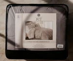 Pct Queen Size 8- Piece Textured Comforter Bedding Set Gray Pintuck. Fixed Price $36.49.