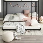 Walker Edison Twin Roll-out Trundle Bed Frame Storage Save Space, Black BT40TBBL. Fixed Price $89.99.