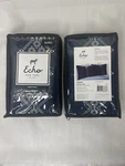 Set Echo Ny Shibori Euro Sham 26" X Navy Embroidered New Orig $40. Fixed Price $39.50.