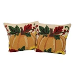 Glitzhome Fall Hooked Pumpkin 15" Decorative Throw Pillow Set Holiday. Fixed Price $39.96.