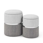 Velvet/linen Fabric Storage Ottoman Set Of 2-GRAY Color:. Fixed Price $123.94.
