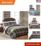 Greenland Home Black Bear Lodge Quilt Set, 3-PIECE Full/queen Rustic Charm. Fixed Price $208.98.
