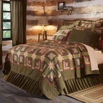 Tea Cabin Quilt Collection Log Country Primitive Shams Pillows Skirt. Fixed Price $286.95.