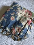 Waverly Sanctuary Rose Pillow Sham Blue Floral Red Toile King Size. Fixed Price $30.00.