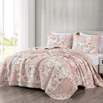 Chezmoi Collection Abbi 3-PIECE Pink Shabby Chic Bedding King Quilt Set Pre-w.... Fixed Price $143.94.
