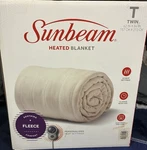 Sunbeam Heated Blanket Twin Size 62 X 84 Burgundy Color. Fixed Price $38.50.