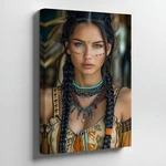 Boho Tribal Woman Portrait Canvas Wall Art Native Style Bohemian Print. Fixed Price $119.90.