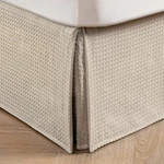 Elegant Beige Queen Bed Skirt - 12" Drop, Waffle Weave, Easy Fit & Washable. Fixed Price $44.14.