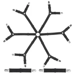 Ranjaner Sheet Fastener Kit With 6 Way Cross Clips And Free Size, Black. Fixed Price $15.99.