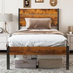 Jhk Twin Size Sturdy Metal Platform Bed Frame With Wood Headboard And Footboard. Fixed Price $65.36.
