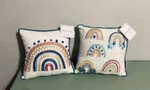 Bella Lux Embroidered Pillow Set Of Rainbow 12 Nwt. Fixed Price $14.95.