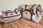 Bella Russo Luggage Bag Set Tan Canvas Large Duffel & Wheeled Carry-on Lot. Fixed Price $56.00.