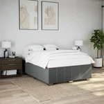 Modern Upholstered Bed Frame In Grey With Slats Vidaxl. Fixed Price $325.99.