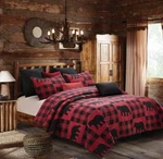 Virah Bella - Buffalo Bear Plaid Red Lightweight Quilt Set With Pillow Shams. Fixed Price $60.95.